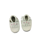 0-6M Cream & Pink Sequinned Leather Moccassin - African Footprints