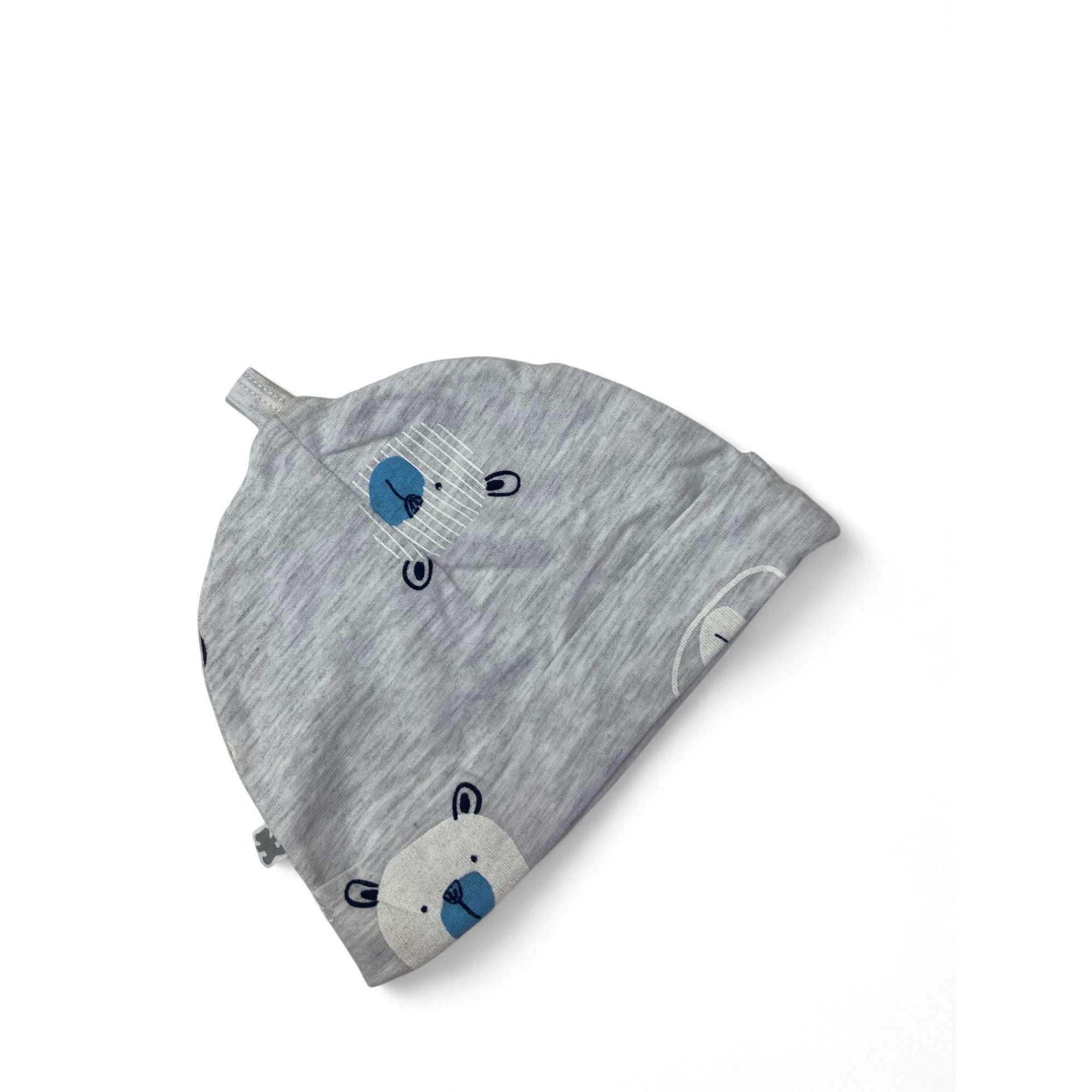 6-12M Grey Bear Cotton Beanie - Woolworths
