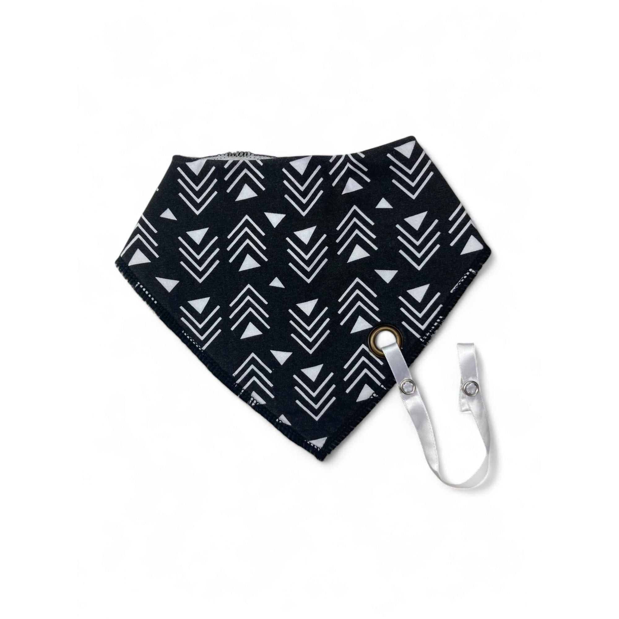 0-12M Black & White Arrow Print Bib With Dummy Clip