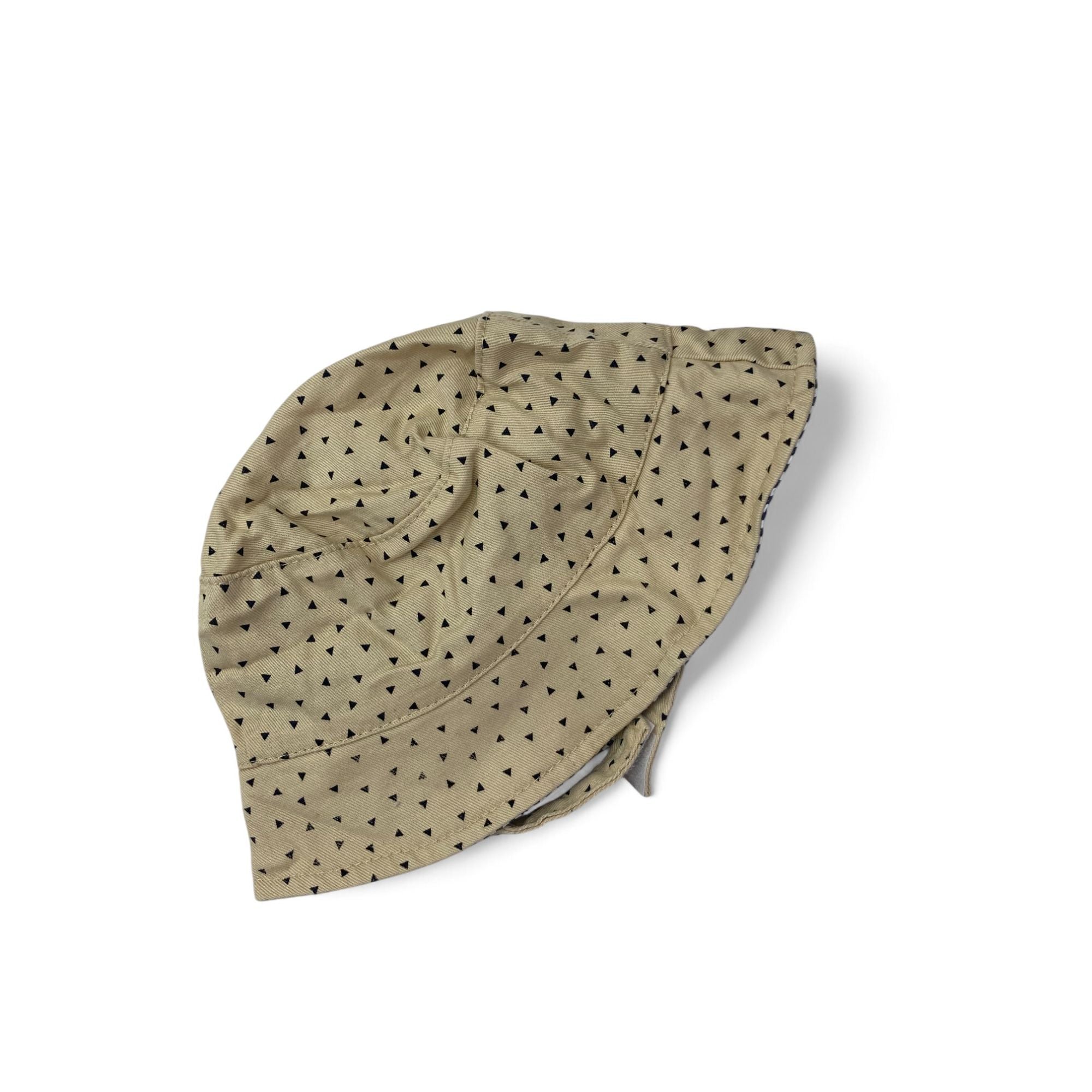 0-3M Beige & Black Triangle Sun Hat - Ackermans