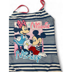 6-7Y Blue & Pink Stripe Strappy Minnie & Mickey Swimsuit - Disney