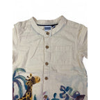 6-7Y Beige Animal Button Shirt - Earthchild