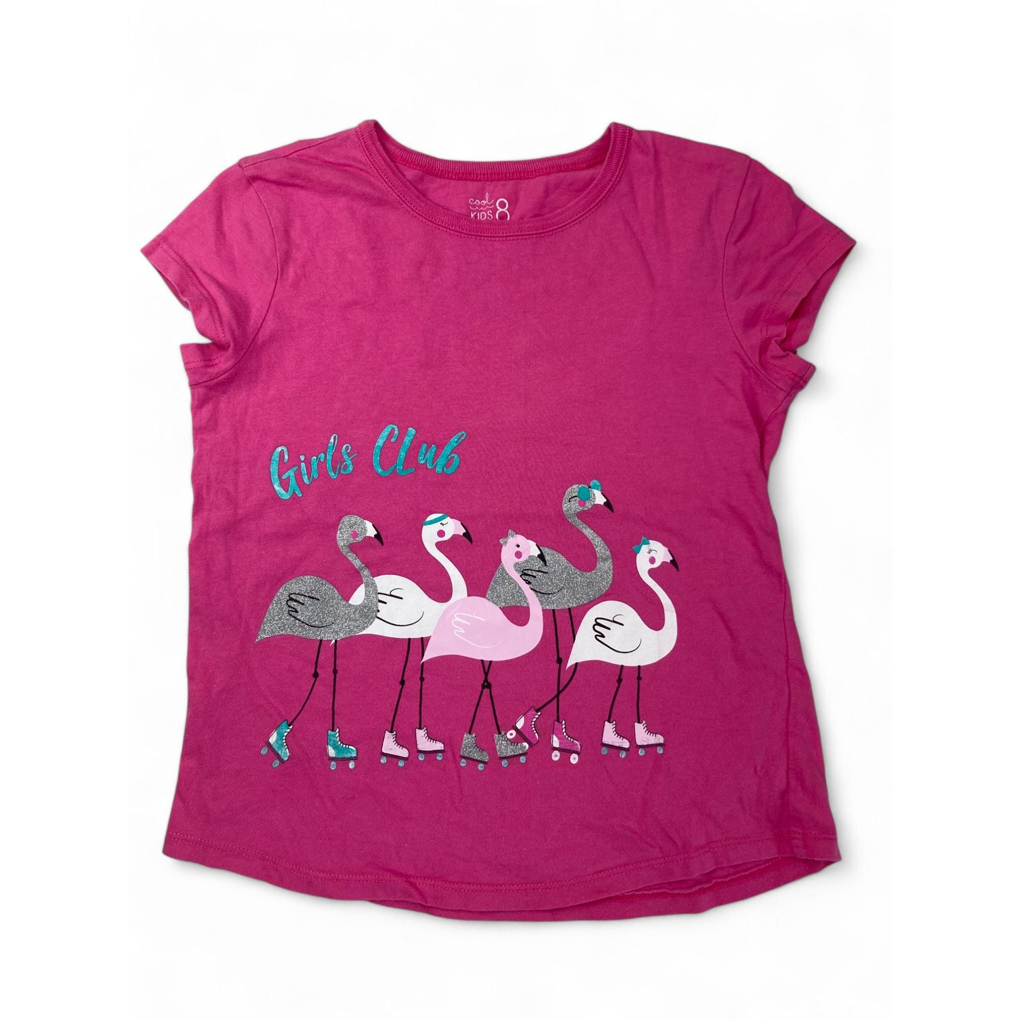 6Y Cerise Pink Glitter Flamingo T Shirt - Woolworths