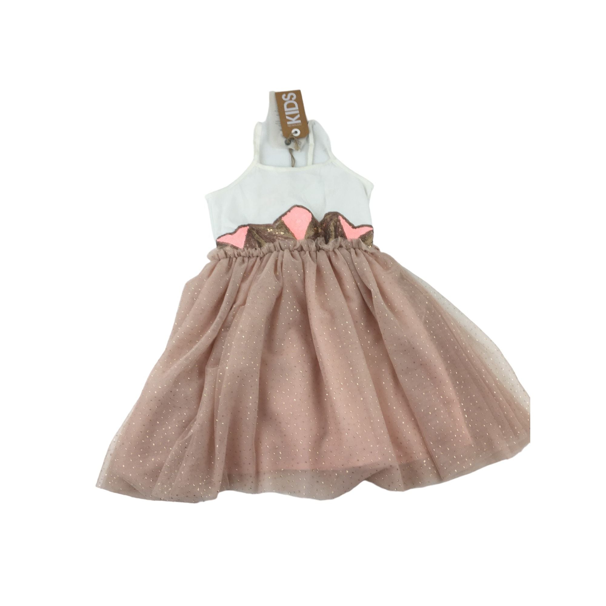 3Y Rose Gold Glitter Tulle Dress - Cotton On