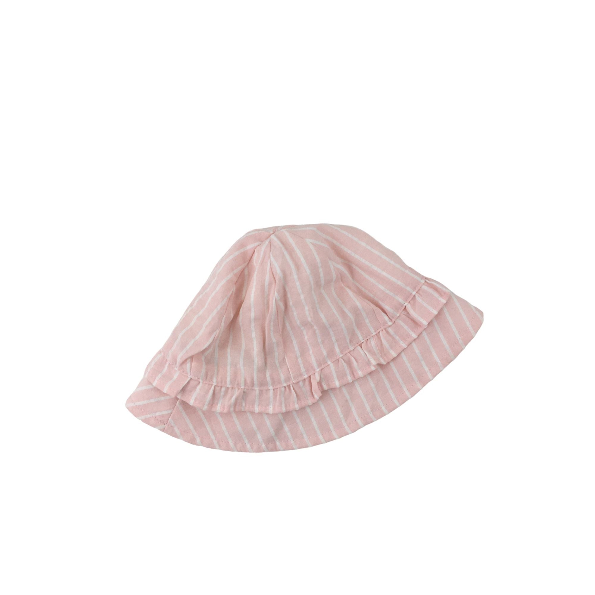 0-3M Pink & White Stripe Sun Hat - Ackermans