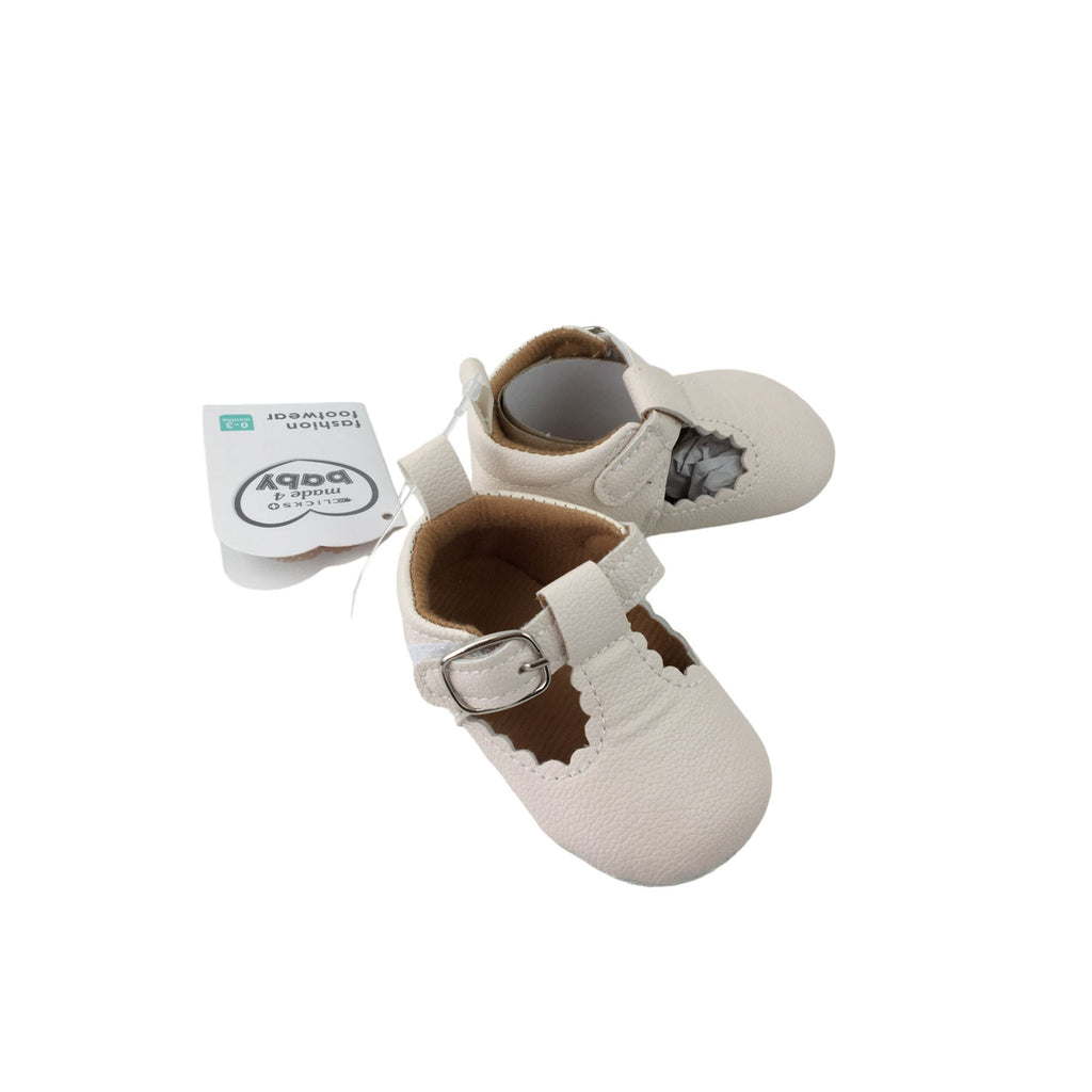 0-3M Cream Pleather Mary Jane Pumps - Clicks