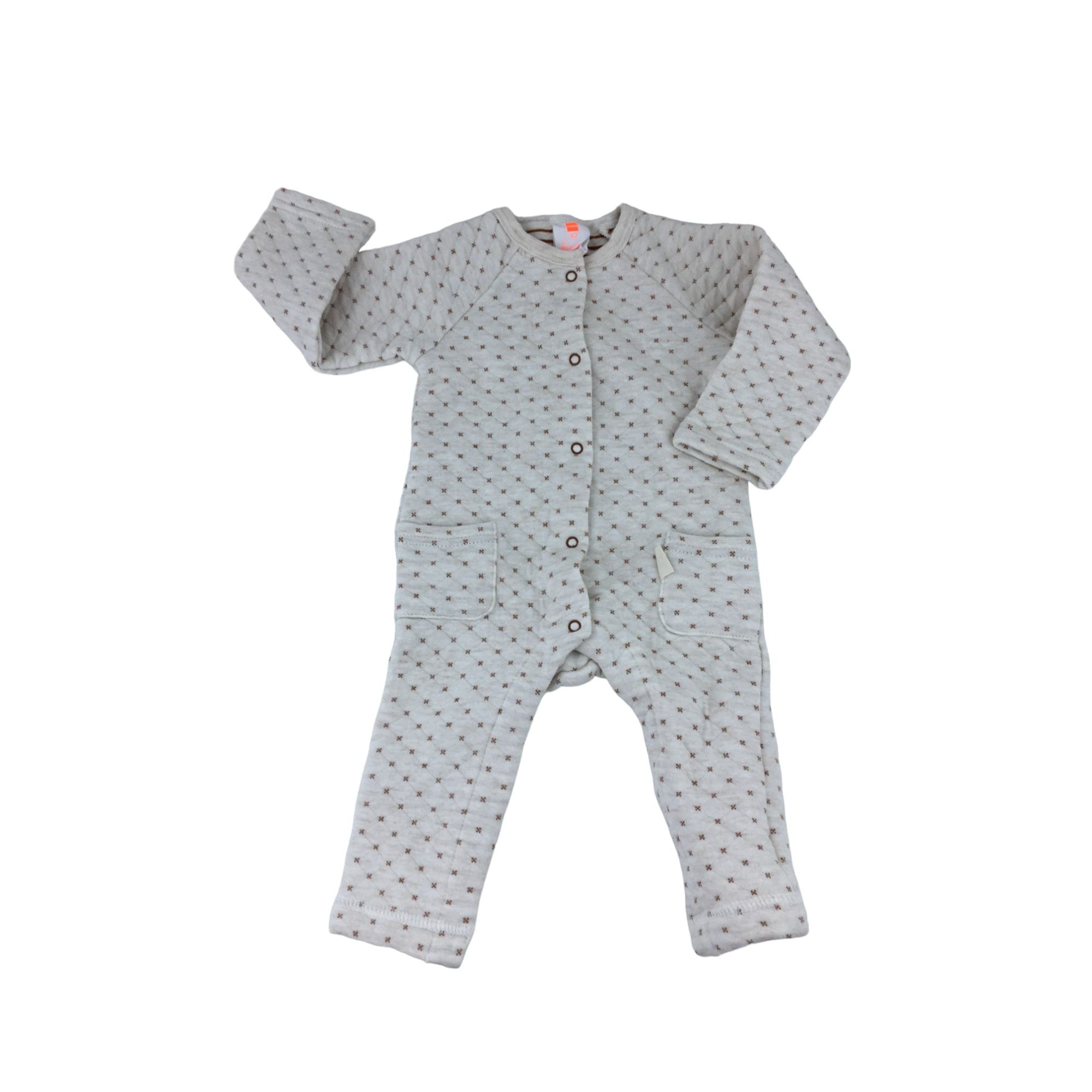 Cream & Rust 3-3M Quilted Onesie - Hema