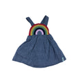 0-3M Blue Chambray Rainbow Front Pinafore Dress - Lilly + Sid