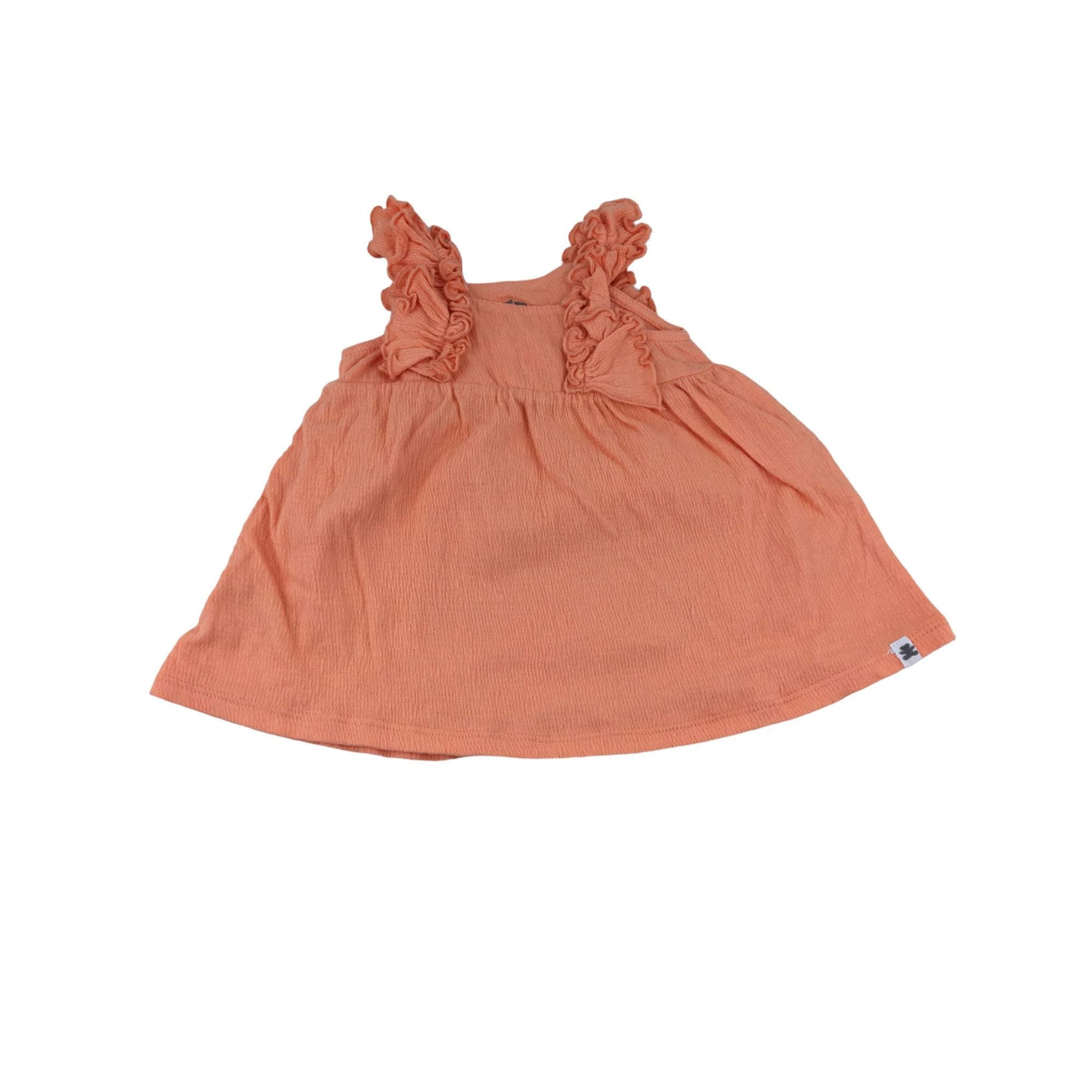 1-3M Orange Cotton Frill Sleeve Dress - Woolworths