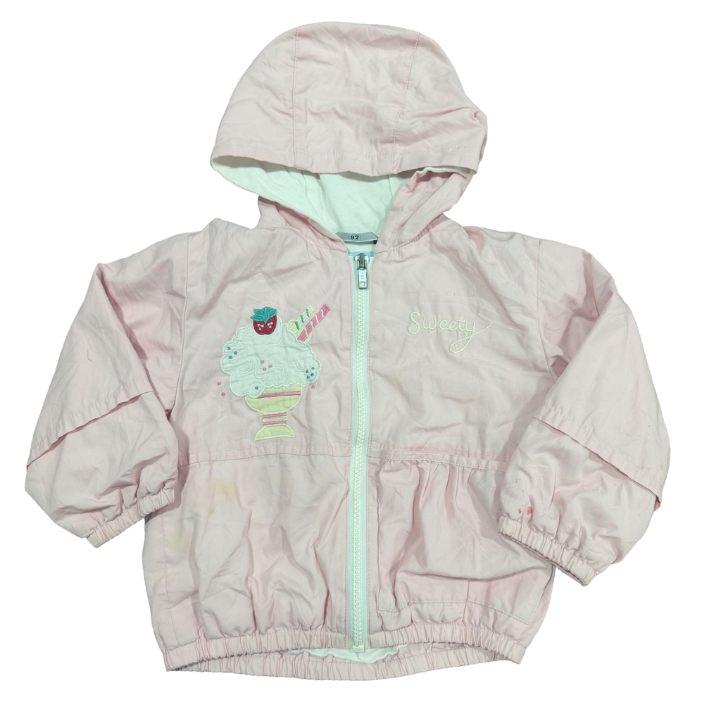 1-2Y Pink ice cream girls jacket - Hummelsheim 🔴