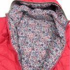 10-11Y Pink & floral reversable puffer jacket with hood - Vertbaudet