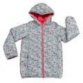 10-11Y Pink & floral reversable puffer jacket with hood - Vertbaudet