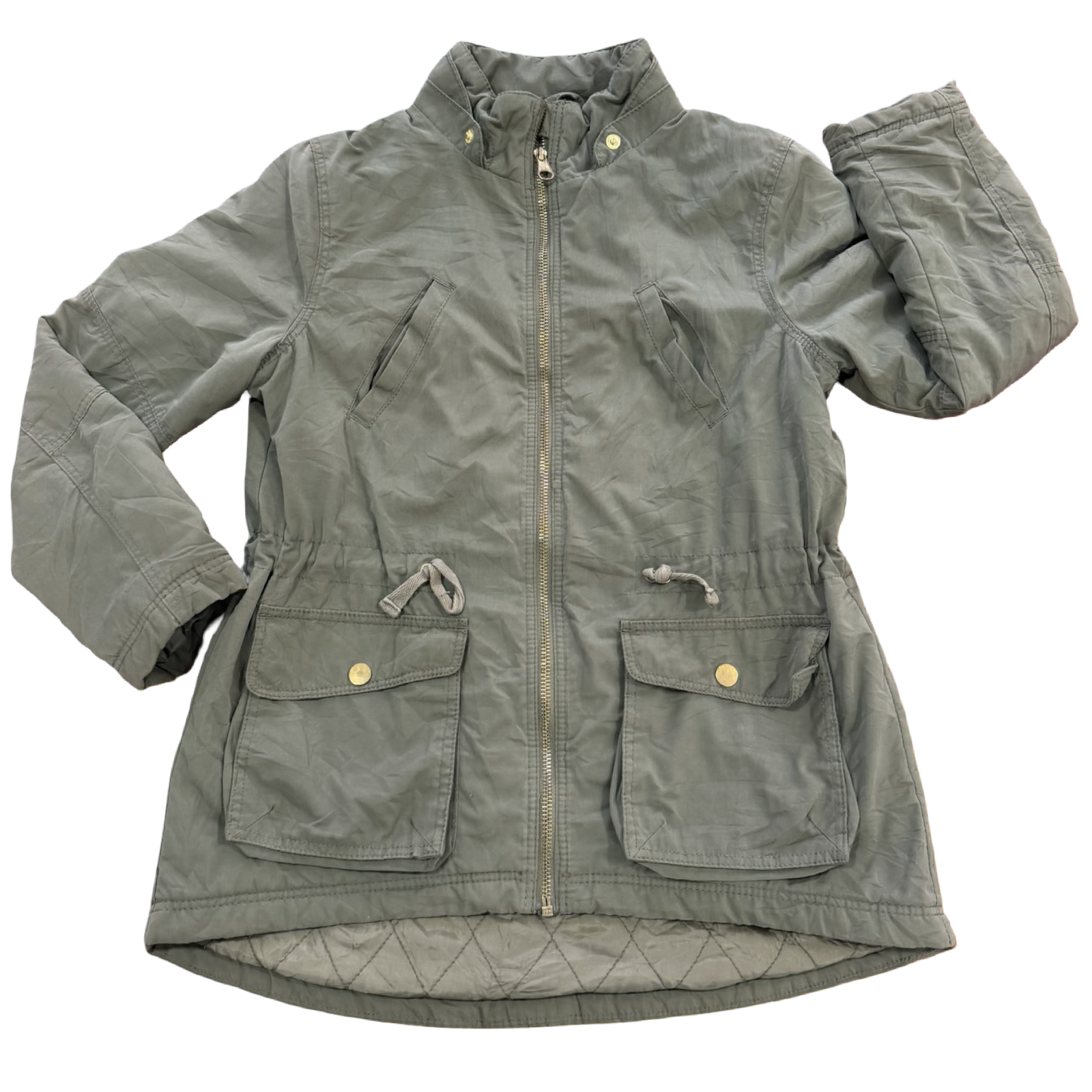 8-10Y Army green Parka insulated jacket 	- H & M