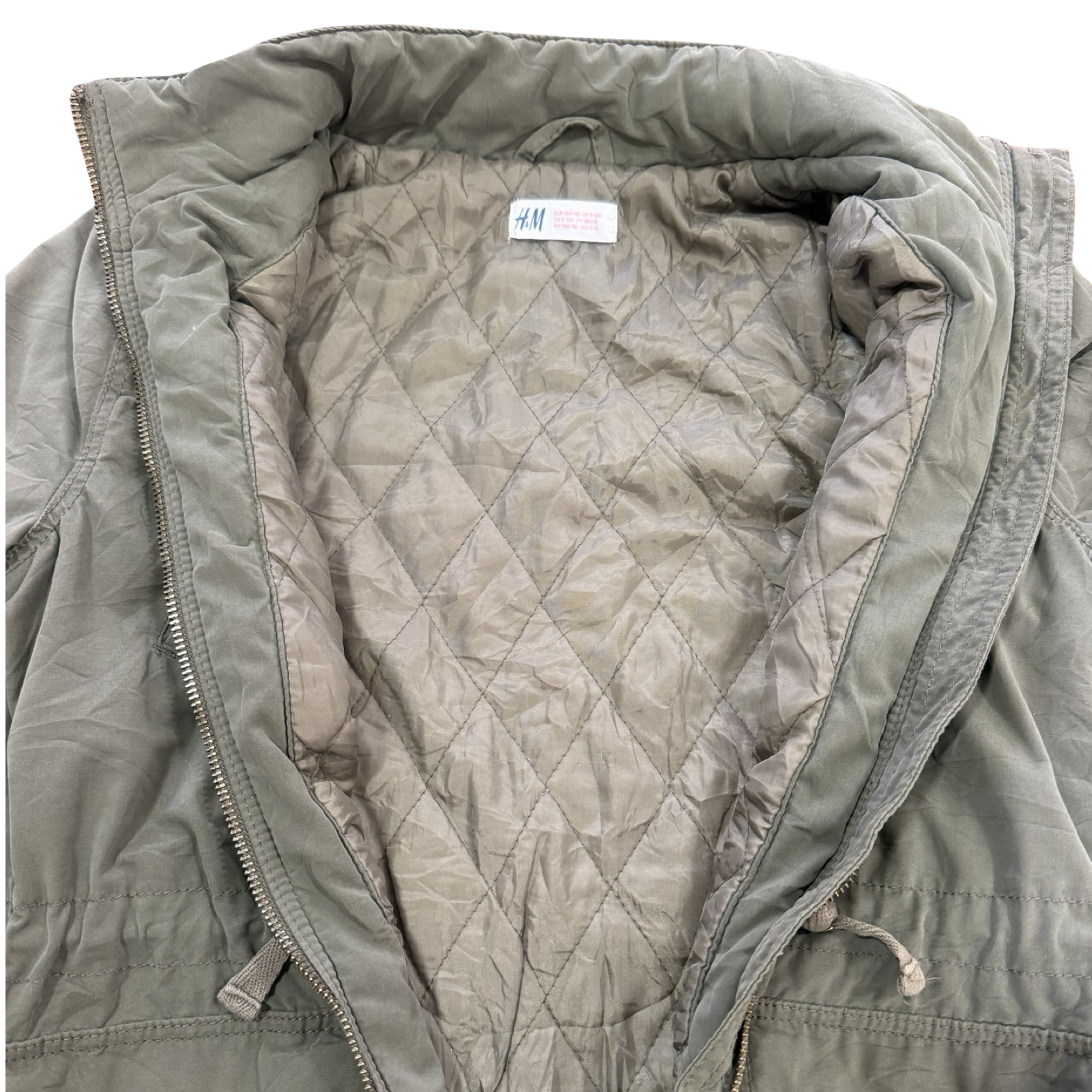 8-10Y Army green Parka insulated jacket 	- H & M