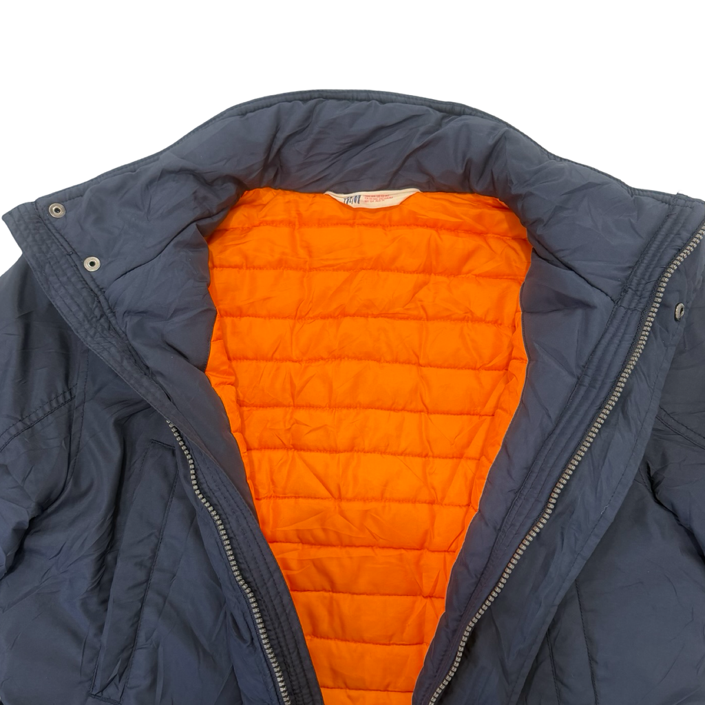 13-14Y Navy & Orange long bomber puffer jacket - H & M 🟢