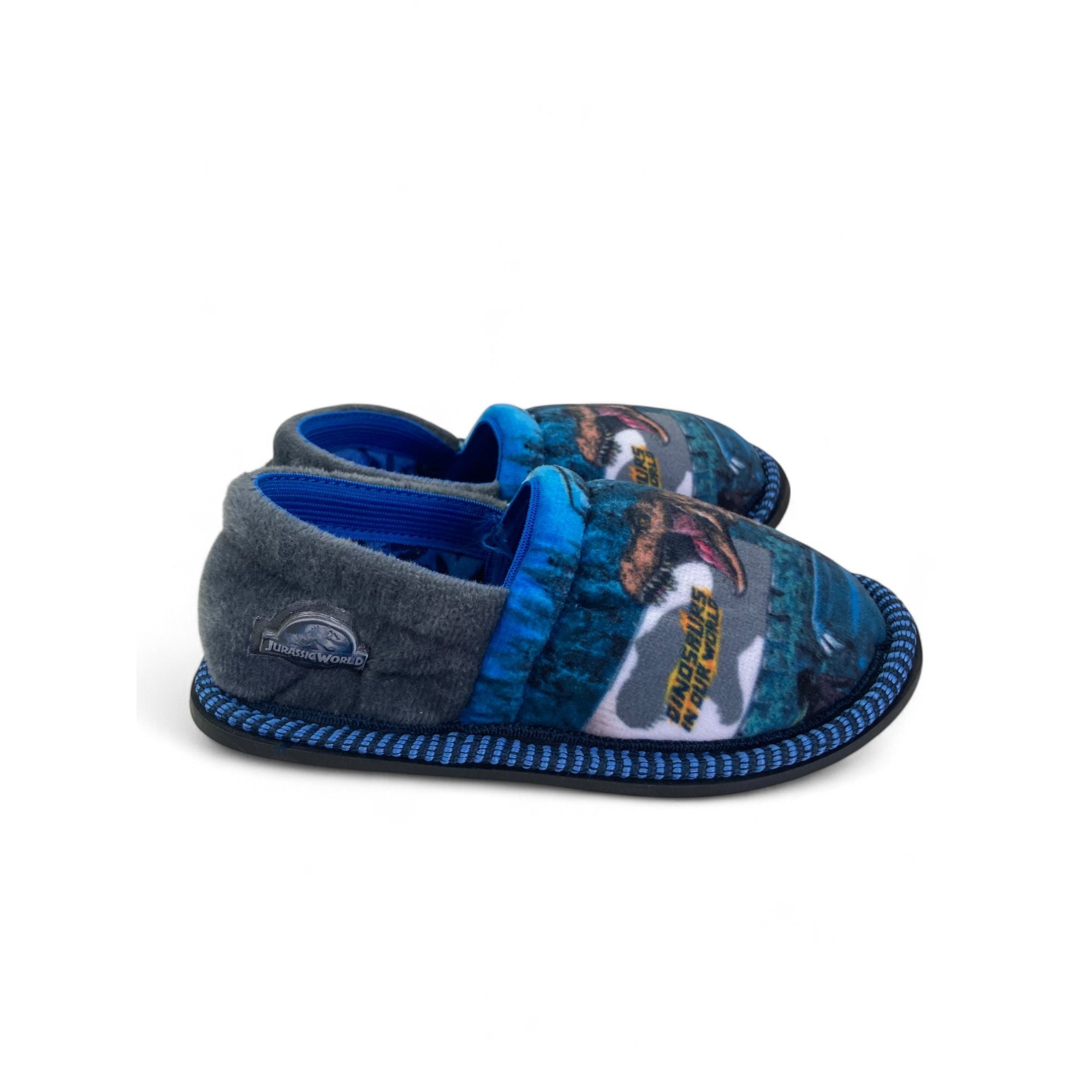 Size 5-6 - Blue Jurassic Park Slippers - Real