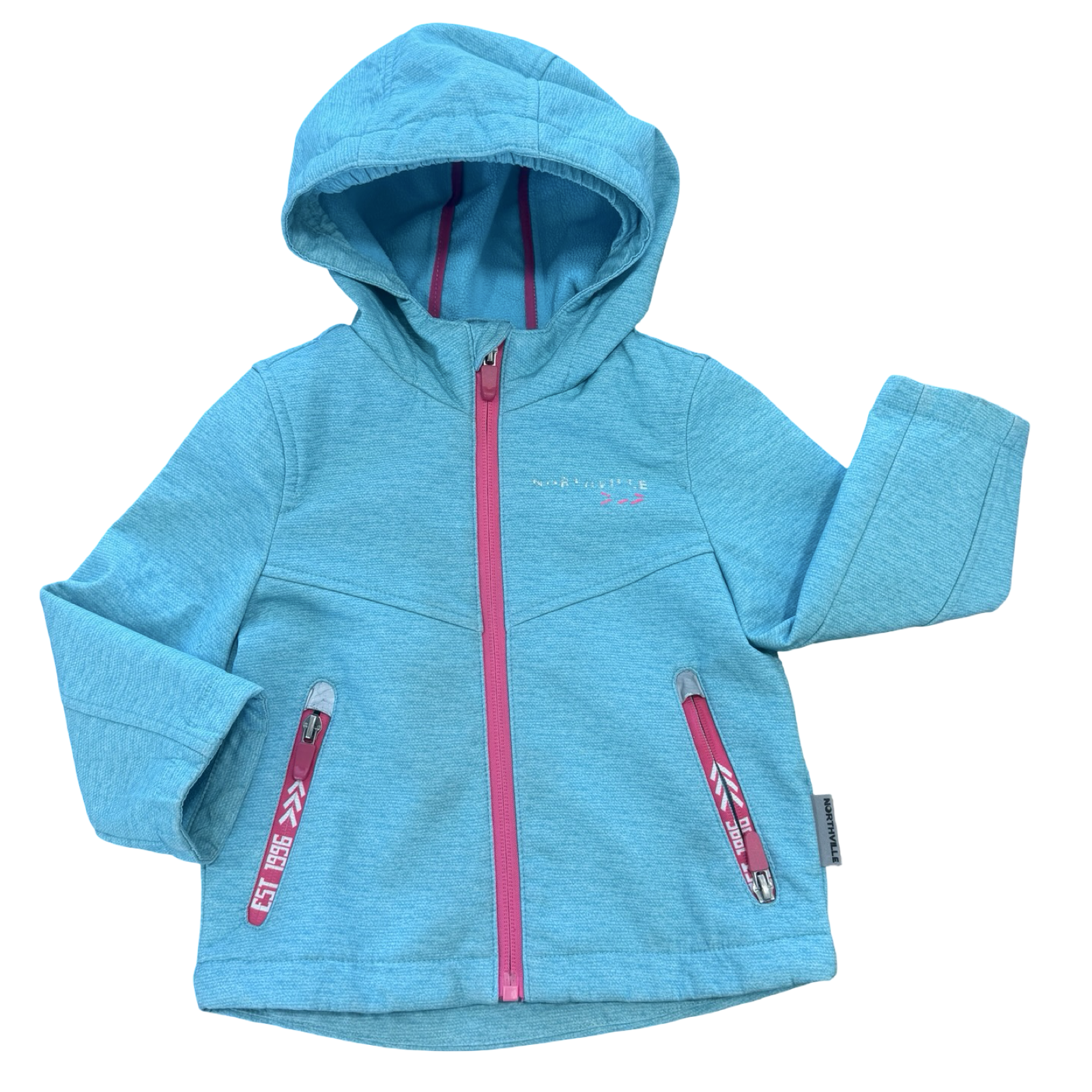 24M Aqua & Pink  soft shell fleece lined jacket - Northville