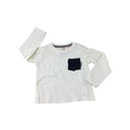 3-6M Cream Long Sleeve Pocket T Shirt - Zara