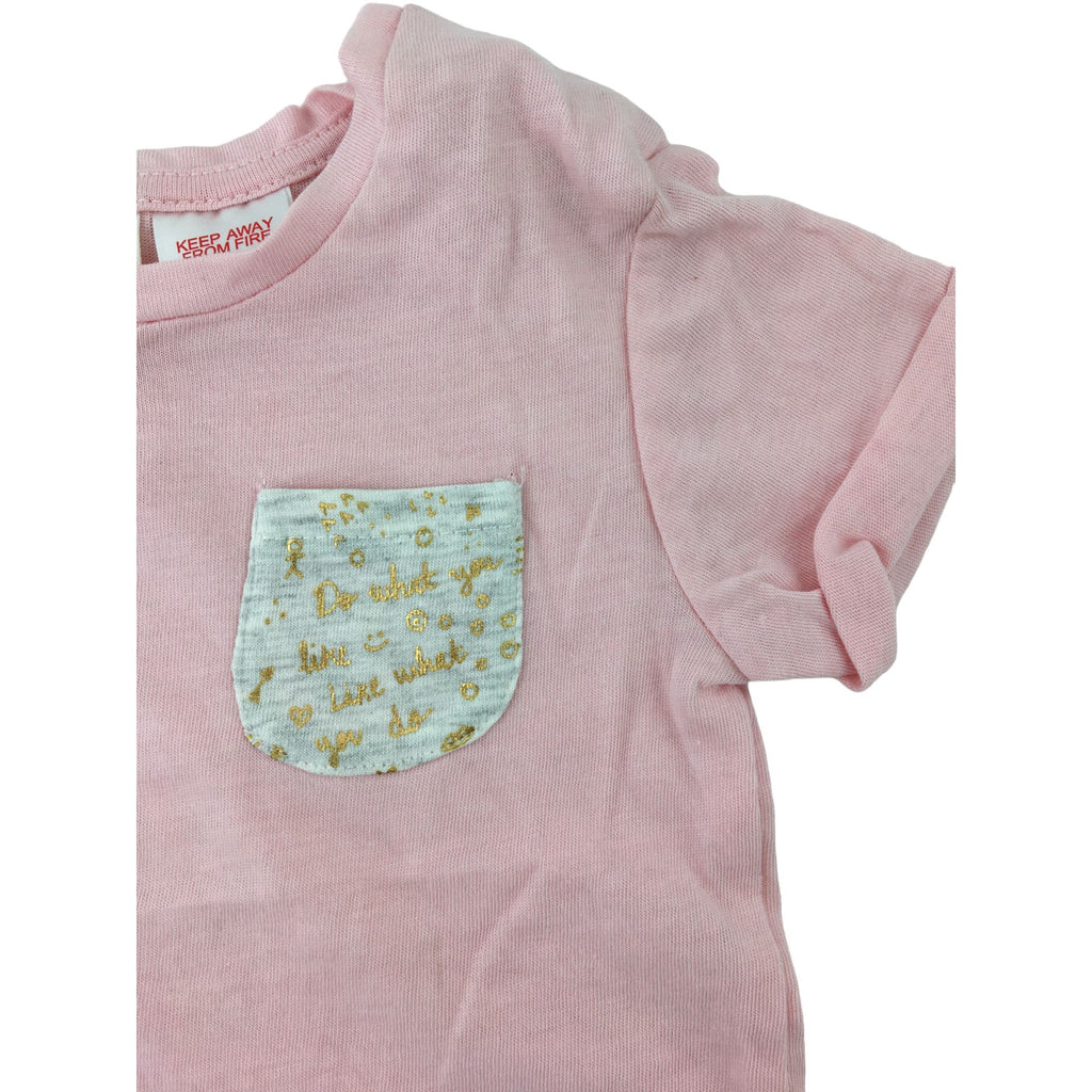 3-6M Light Pink Melange T Shirt - Zara