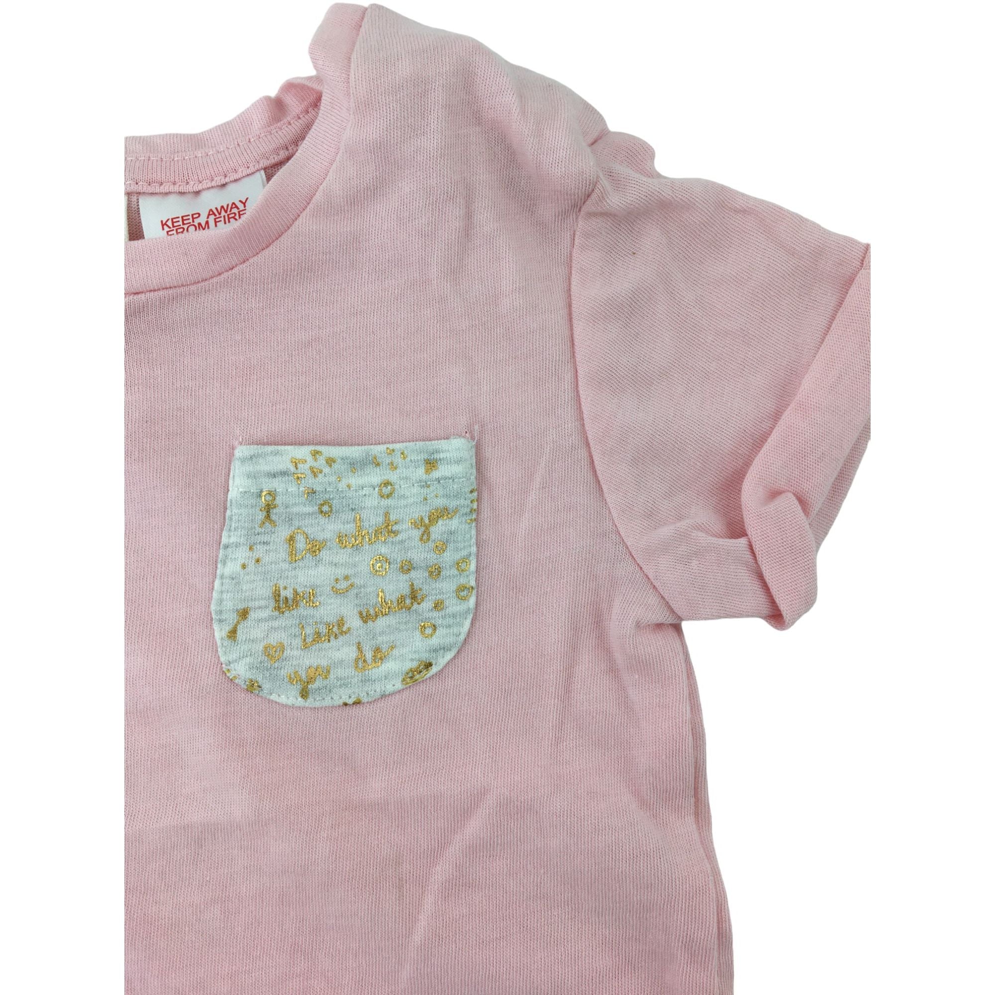 3-6M Light Pink Melange T Shirt - Zara
