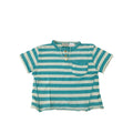 3-6M Aqua Stripe Henley Top - Zara