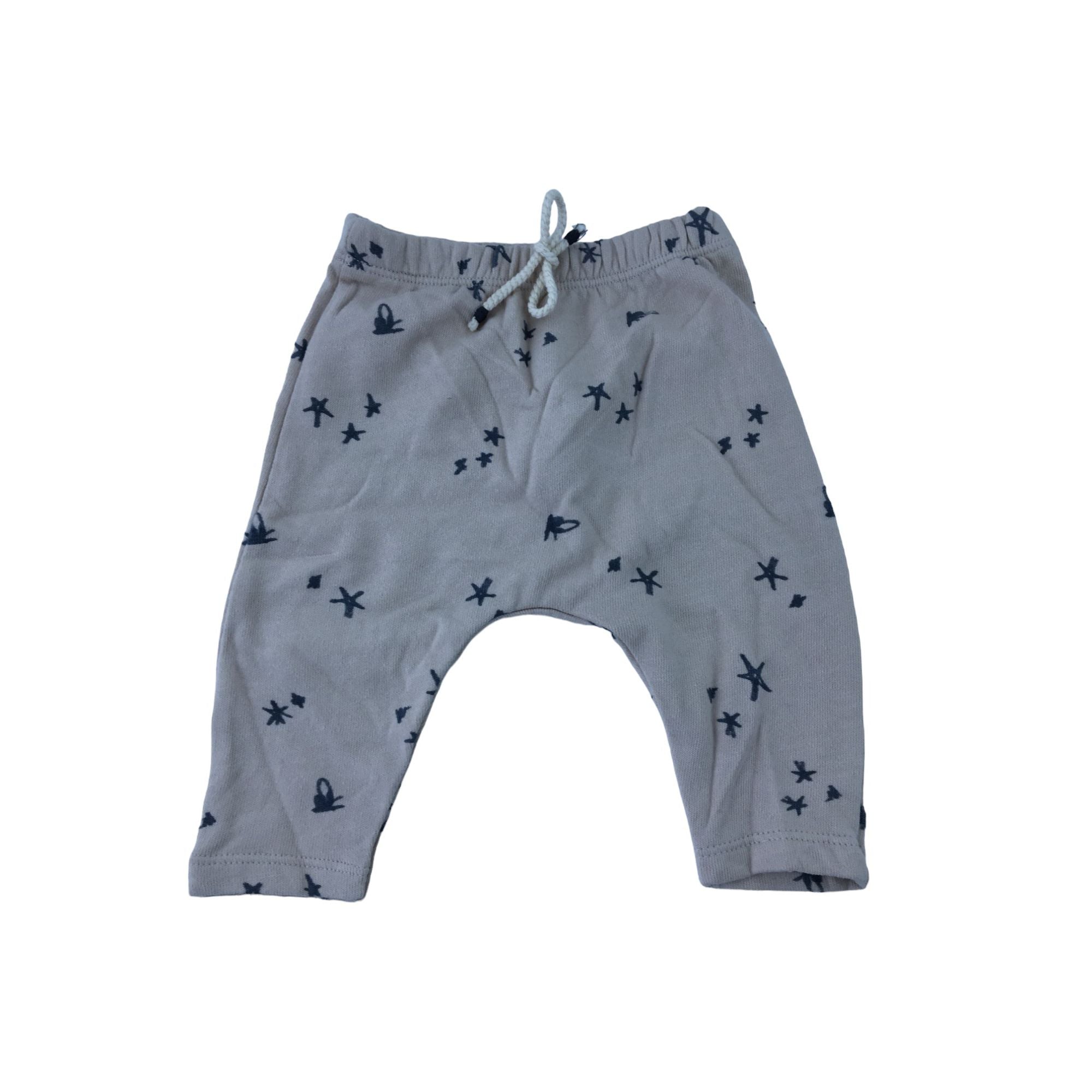 1-3M Beige & Blue Starry Harem Jogger - Zara