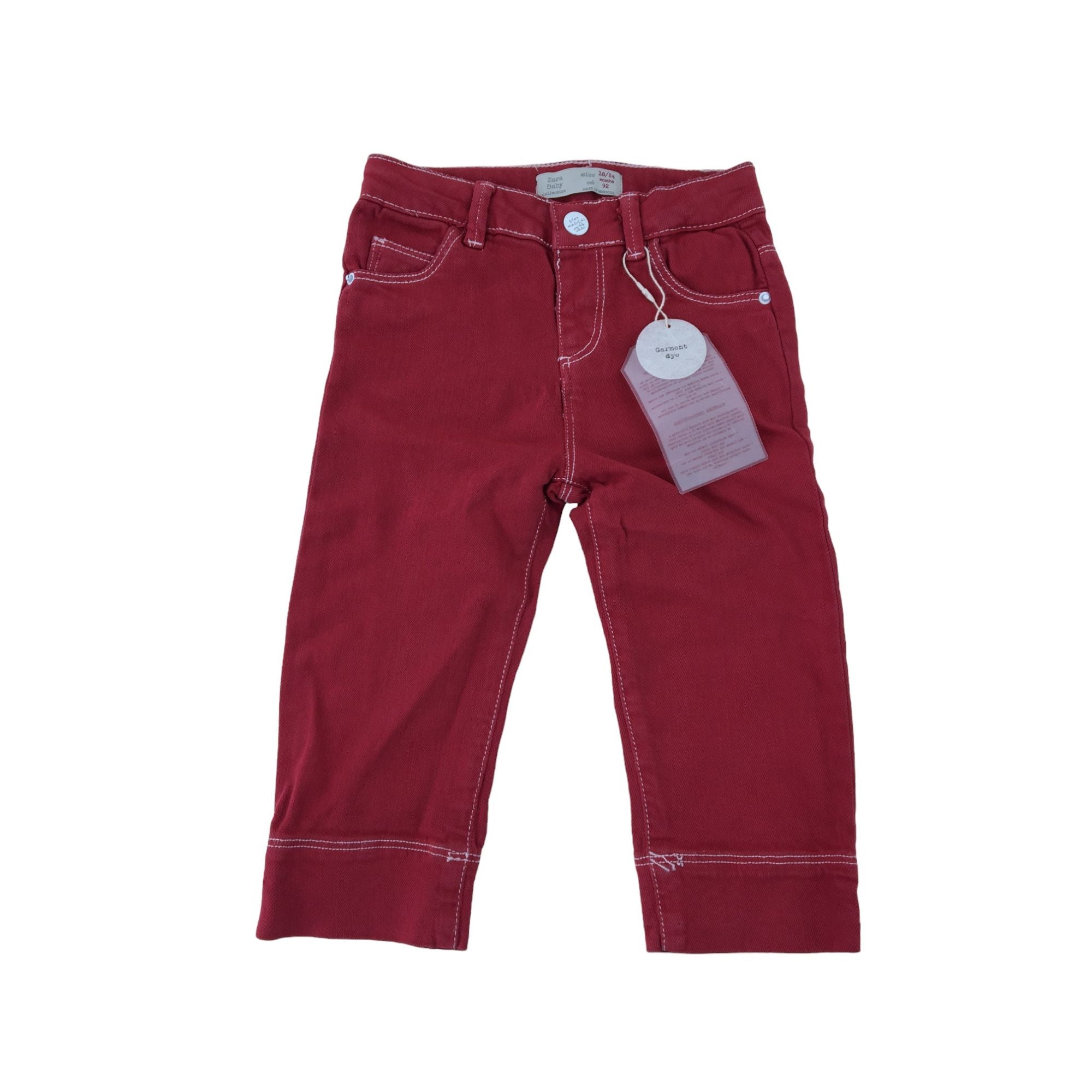 18-24M Red Heathered Denim Jeans - Zara
