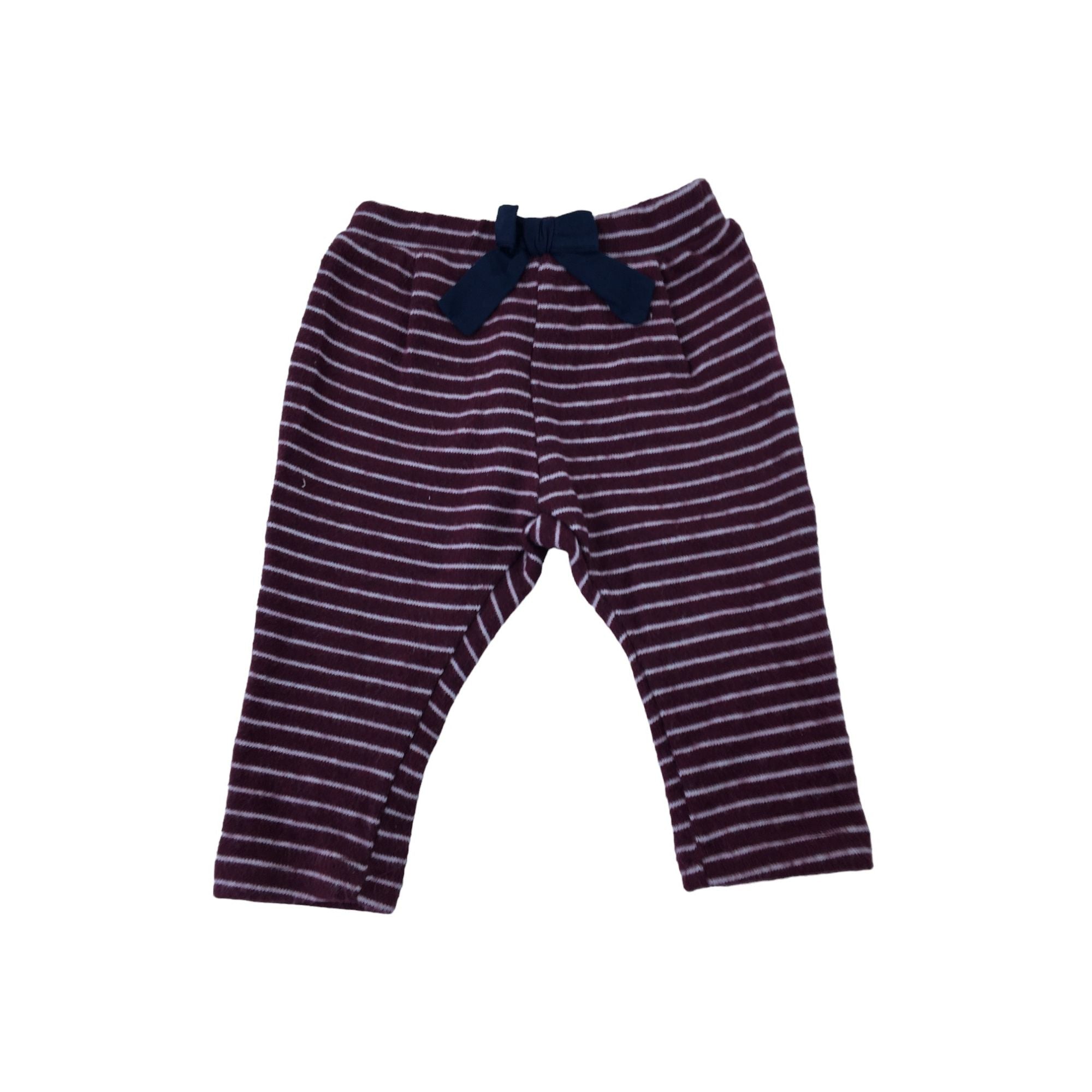 6-9M Maroon Soft Knit Harem Jogger - Zara