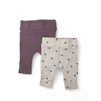 Newborn Mauve & Cream Heart Ribbed Leggings - Woolworths