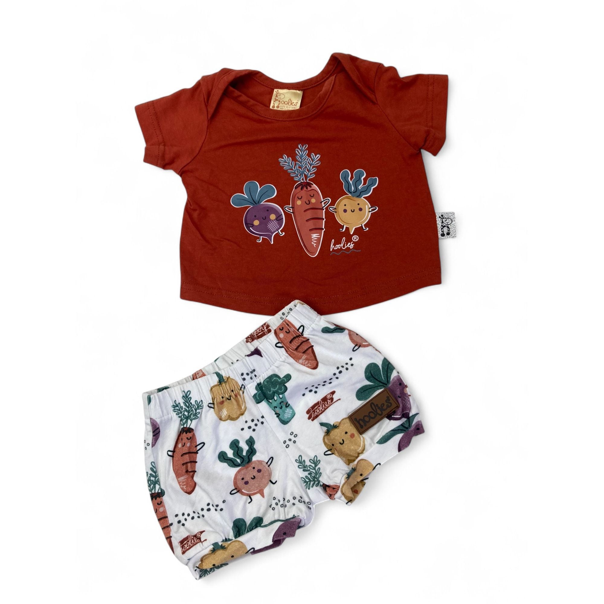 0-3M Orange & White Vegetable Summer Sleep Set - Hooligans
