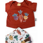 0-3M Orange & White Vegetable Summer Sleep Set - Hooligans