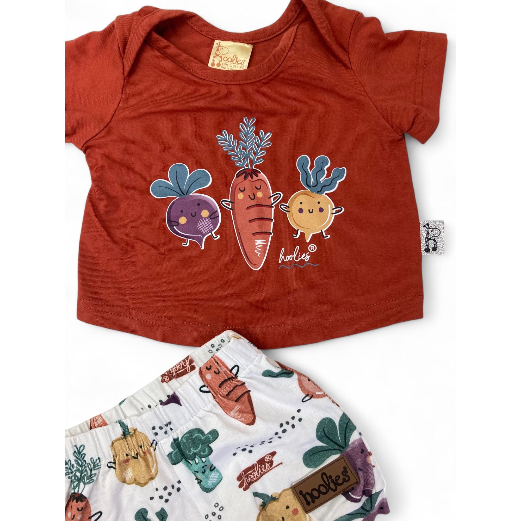 0-3M Orange & White Vegetable Summer Sleep Set - Hooligans