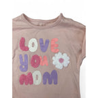 1-3M Pink Tufted "Love You Mom" Batwing Romper - Woolworths