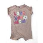 1-3M Pink Tufted "Love You Mom" Batwing Romper - Woolworths