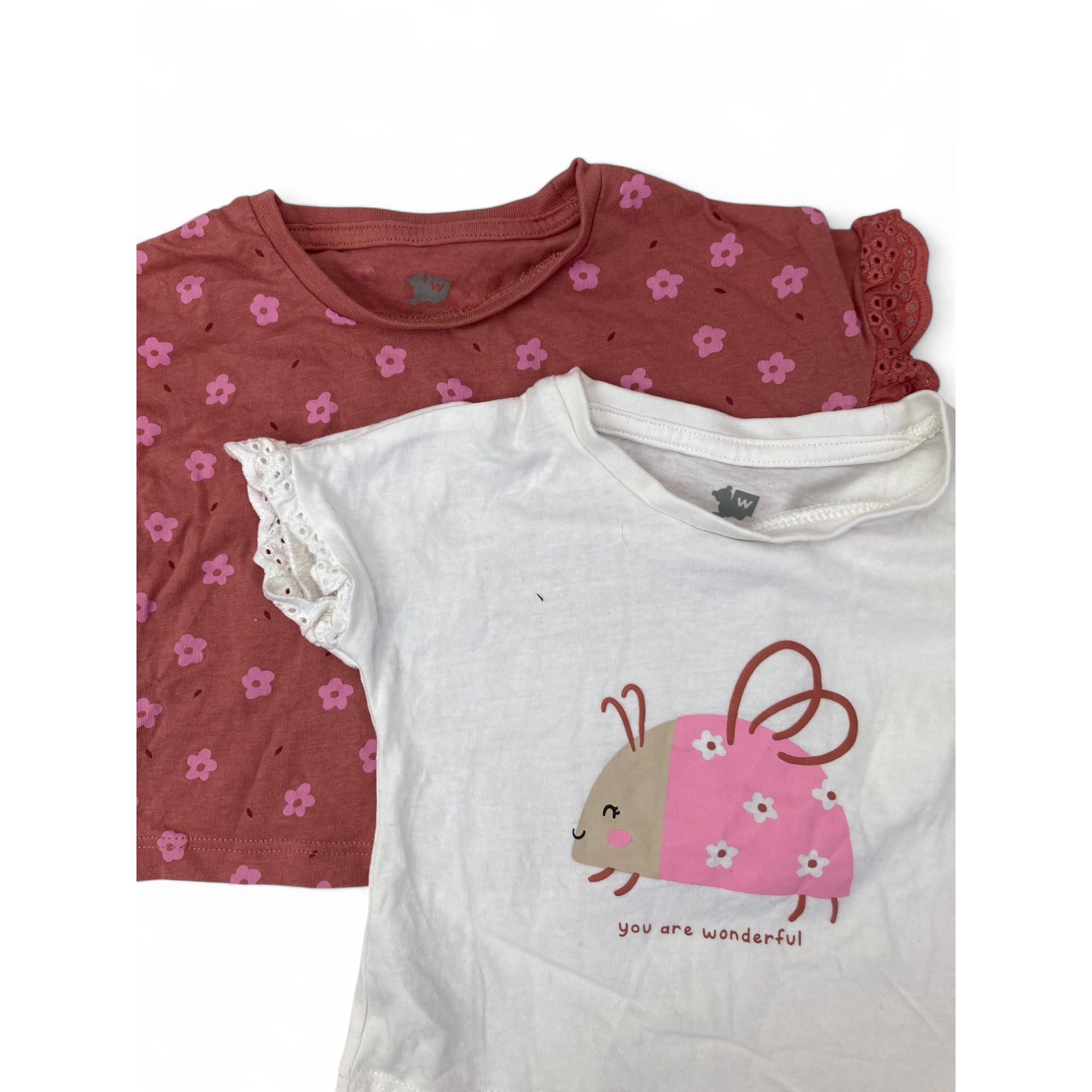 1-3M White & Pink Ladybug Tops - Woolworths