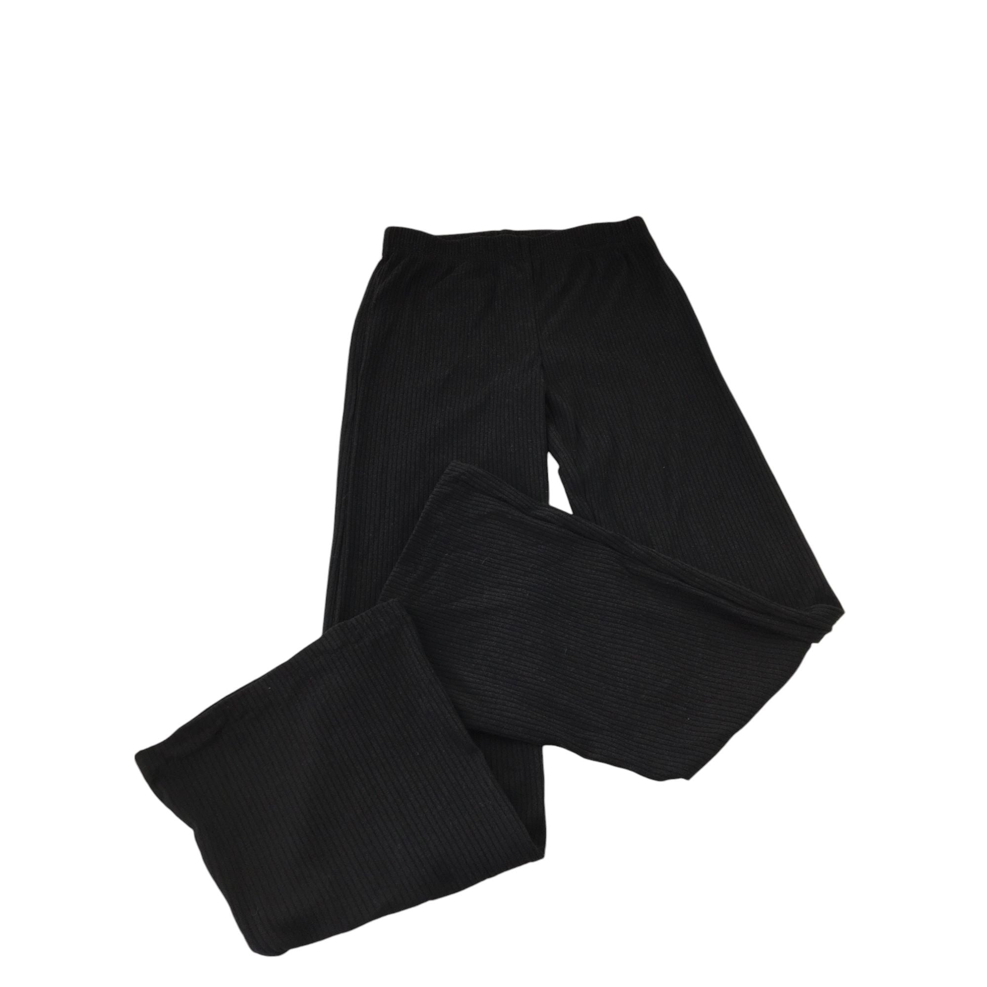 11Y Black Ribbed Flared Leggings - (&US)