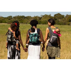 Original - Black Denim & Red Shweshwe Carrier - African Baby Carrier
