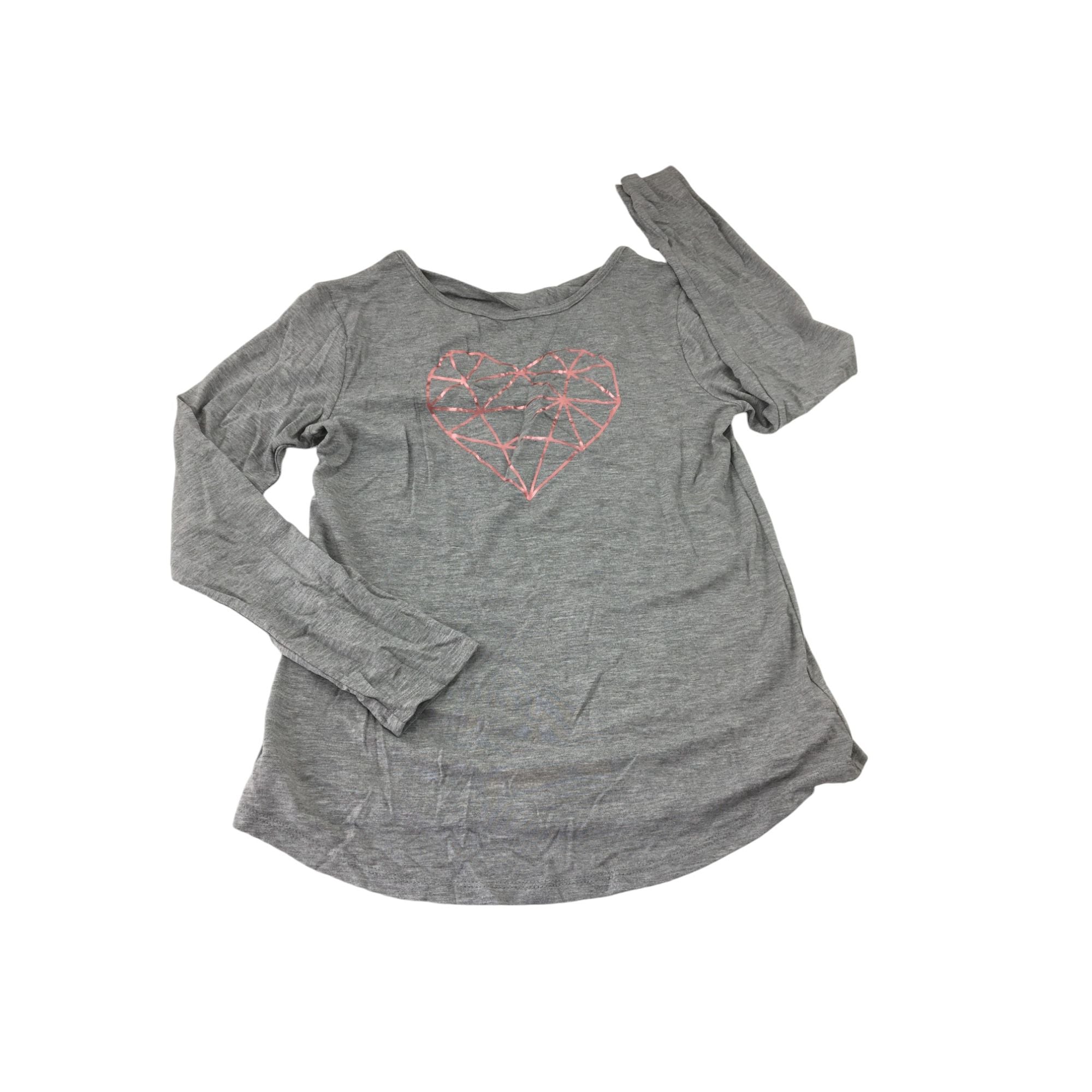 11-12Y Grey Melange & Rose Gold Long Sleeve Top - OTG Active