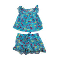 0-3M Blue Colourful Heart Top & Shorts set - Cuddlesome