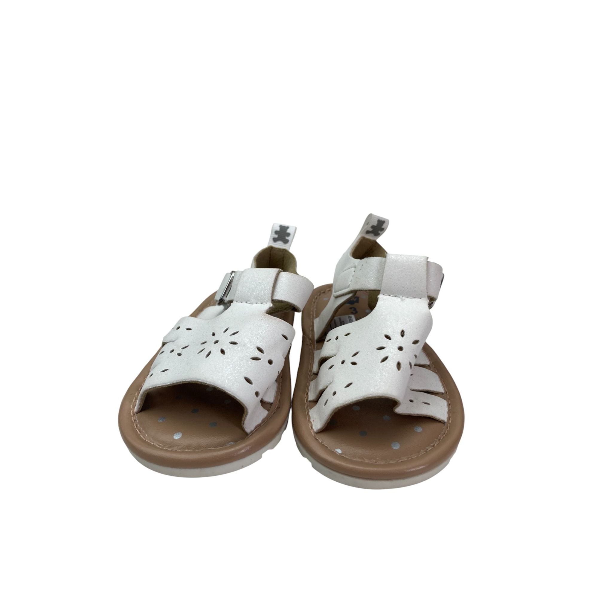 Size 3 - White Pleather Sandals - Woolworths