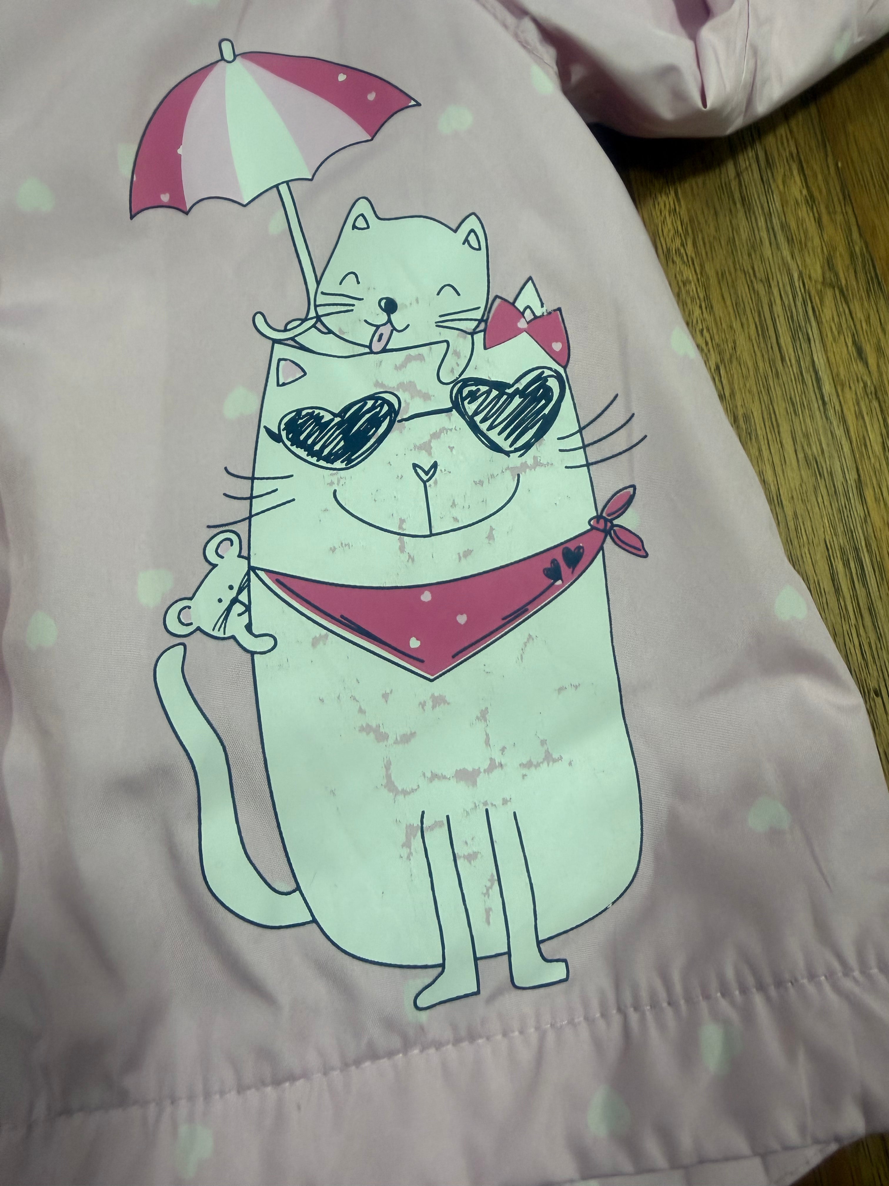 Pink polka dot kitty jacket - Topomini 🟠
