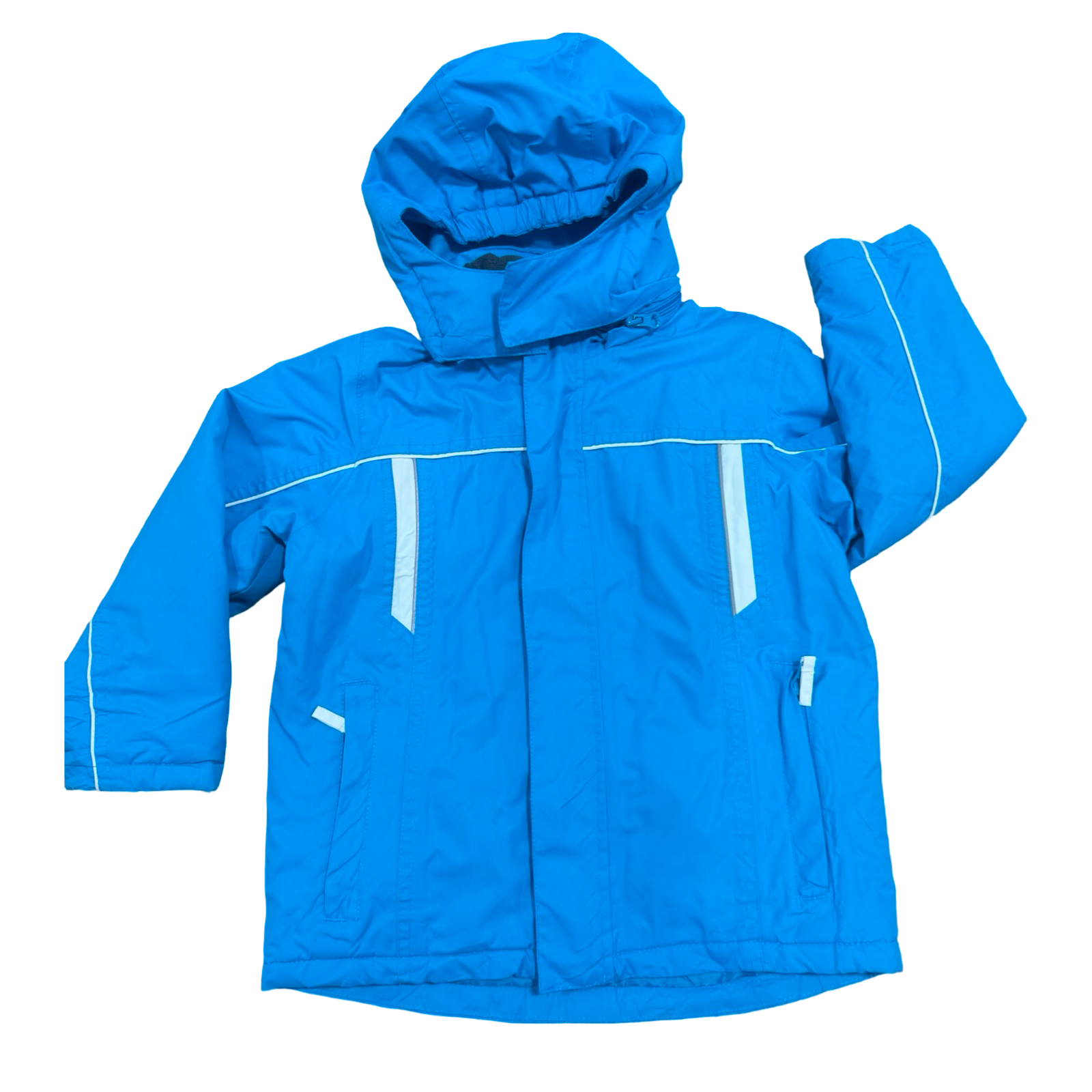 5-6Y Blue & White hooded puffer jacket - Impidimpi