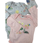 0-3M Light Pink & Grey Spring Bodysuits - Tiny Tots
