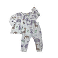3-6M White & Lilac Animal Sleep Set - Tiny Tots
