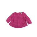 3-6M Cerise Pink Cotton Gauze Long Sleeve Top - Cotton On