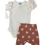 Newborn Coral Dotted Leggings & Cream Bodysuit - Ackermans
