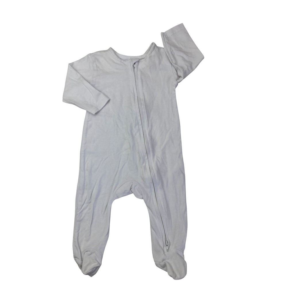 0-3M White Zip Onesie - Ackermans