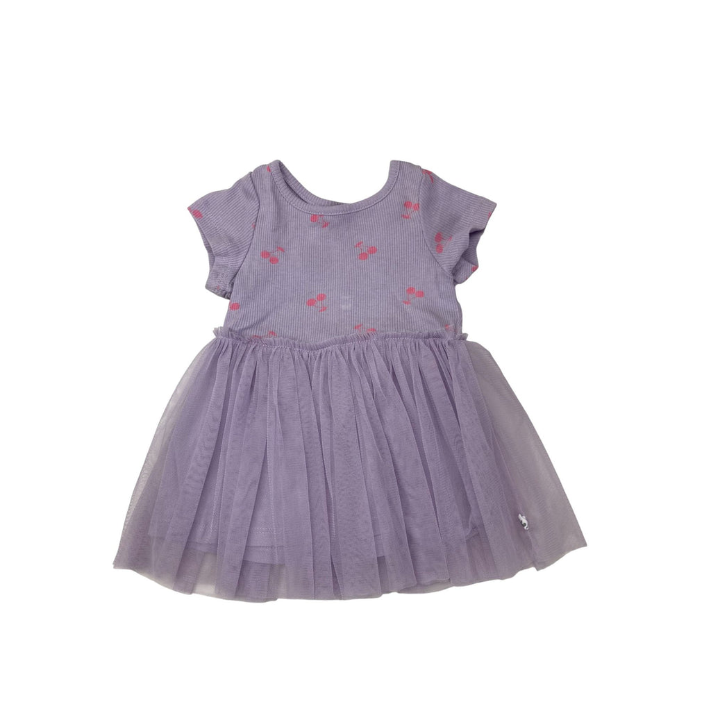 1-3M Lilac & Pink Cherry Tulle Dress - Cotton On