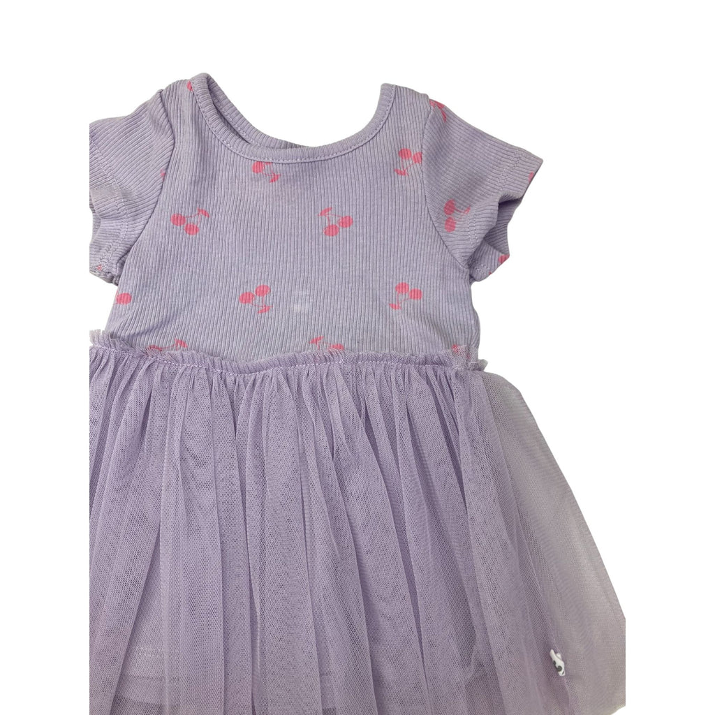 1-3M Lilac & Pink Cherry Tulle Dress - Cotton On