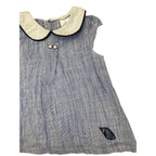 3-6M Blue & Cream Collared Tunic Dress - Clicks